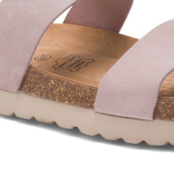 new BIO STEP Double-Band Flatform Slide Sandals Leath in Blush 255 3M2T - Picture 6 of 6
